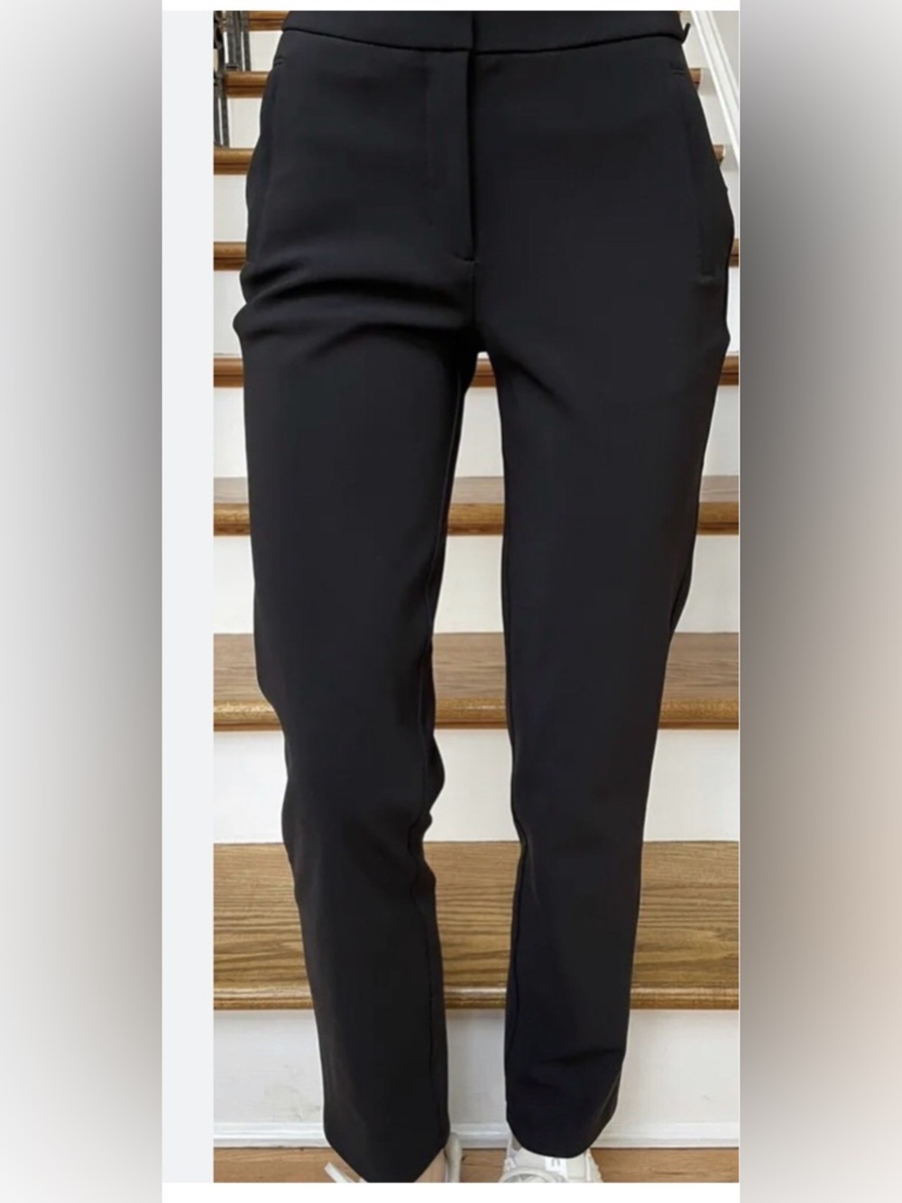 Lululemon High Rise Trouser Work Pants Dress Women's Sz 4 Black Zip Pockets